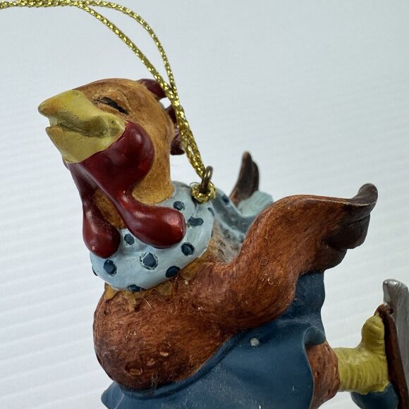 Folk Art Rooster Ice Skating Christmas Ornament Country Rustic Chicken - Picture 5 of 9